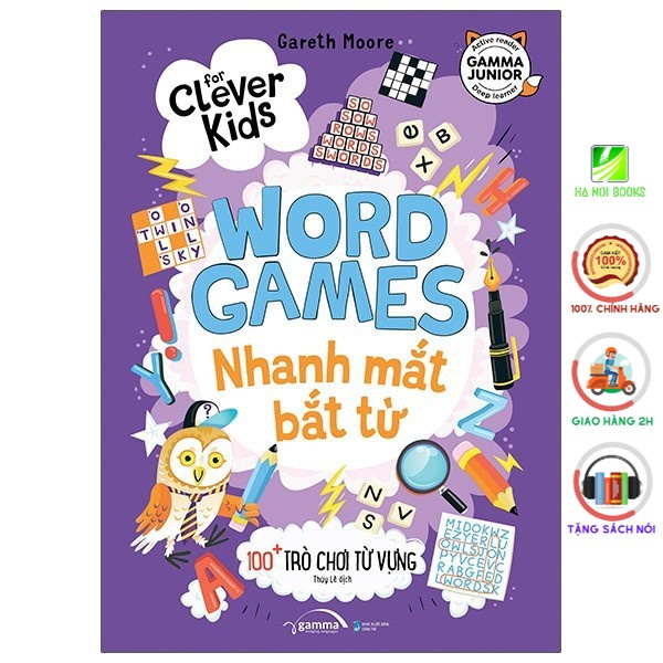 Sách - Nhanh Mắt Bắt Từ - 100+ Trò Chơi Từ Vựng (For Clever Kids - Word Games) [AlphaBooks]