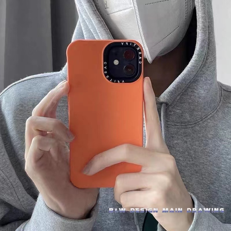 Ốp Điện Thoại Silicon Bảo Vệ Bốn Góc Chống Sốc Màu Cam Cho iphone 15 pro max 14 13 12 11 pro max