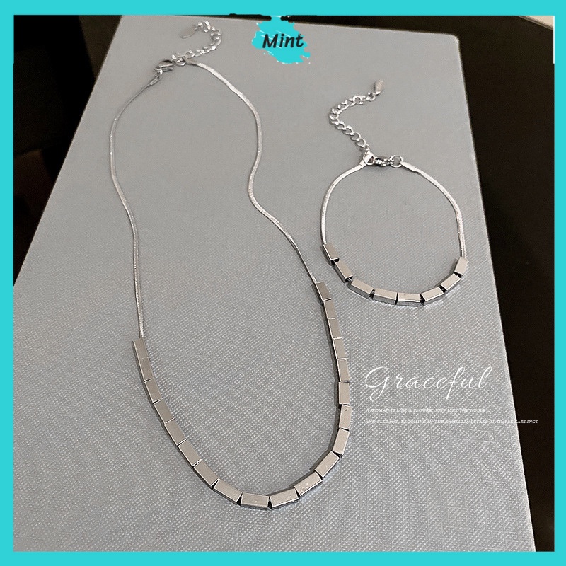 Dây Chuyền ❤️FREESHIP❤️ Vòng Cổ Khối Chữ Nhật Nối Siêu Cá Tính Và Sang Chảnh Kiểu Mới Phong Cách Hàn Quốc