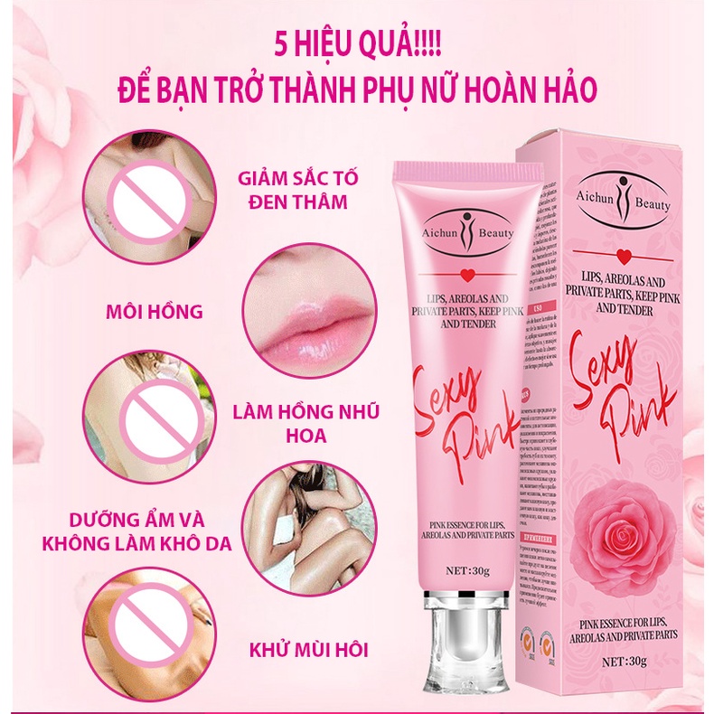 AICHUN Kem Làm Hồng Cô Bé Nhũ Hoa  [Freeship] Giảm Thâm Môi Dưỡng Trắng Da Nách Bikini Sexy Pink Whitening Cream