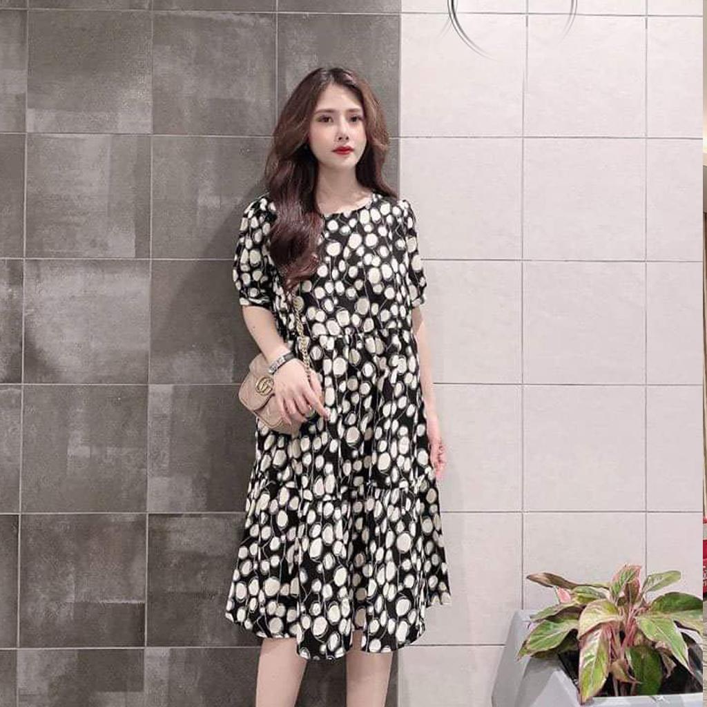 Váy bầu thời trang thiết kế MSP087 vải lụa hàn mềm mát freesize