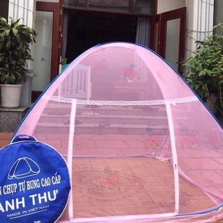 Mùng chụp tự bung chống muỗi Anh Thư 1m8 x 2m lưới màn dày , màn có hoạ tiết