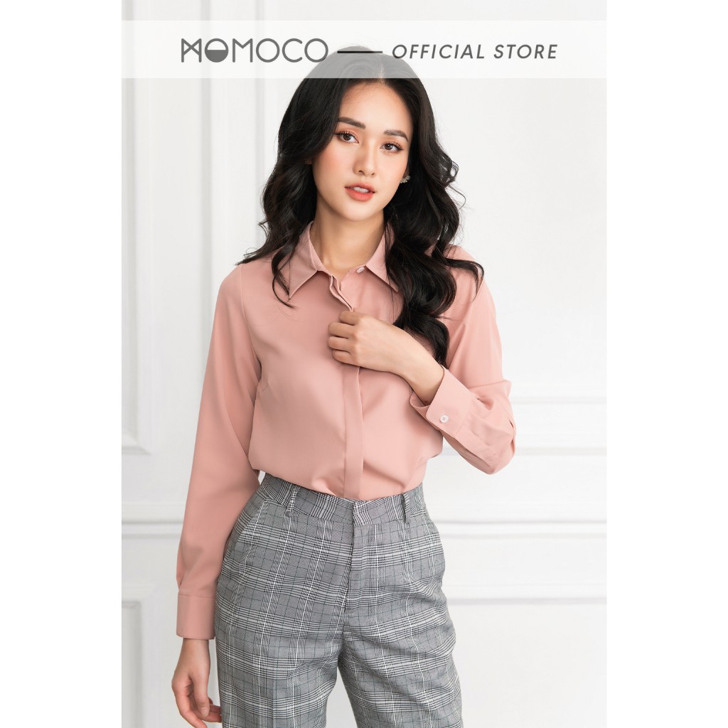Áo sơ mi dài tay nữ MOMOCO ESSENTIALS The Everyday Shirt chất cát mịn không nhăn x | BigBuy360 - bigbuy360.vn