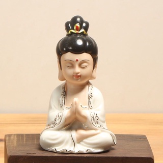 tượng phật bà quan âm gốm màu