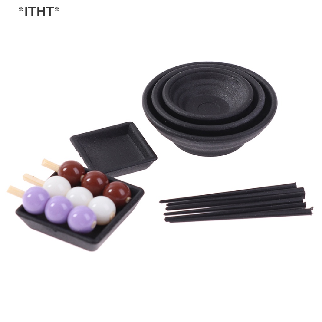 Bộ Dụng Cụ Ăn Uống Gồm Bát + Đũa + Bóng Ramen Mini Tỷ Lệ 1 / 12 Dùng Để Trang Trí Nhà Búp Bê
