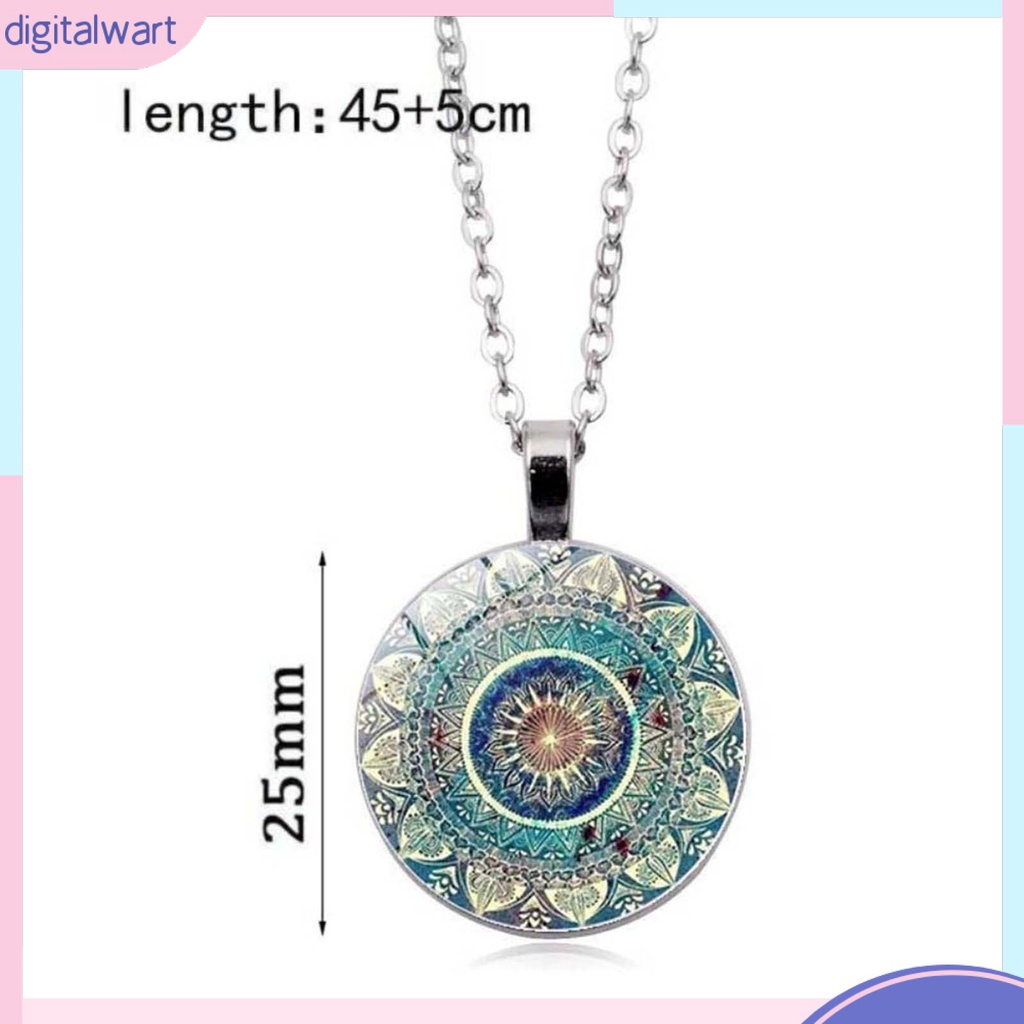 Bộ Dây Chuyền + Vòng Tay + Đôi Khuyên Tai Mặt Tròn Họa Tiết Mandala Thời Trang Cho Nữ