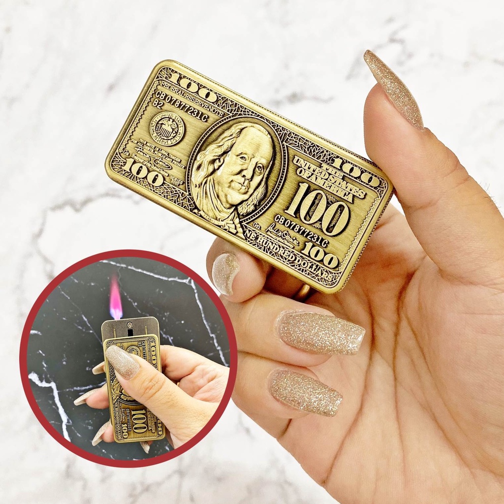 Bật 𝙇𝙪̛̉𝙖 đồng nguyên khối ĐỘC LẠ DL020 MINI Lữaa khè mẫu trượt hình 100 đô