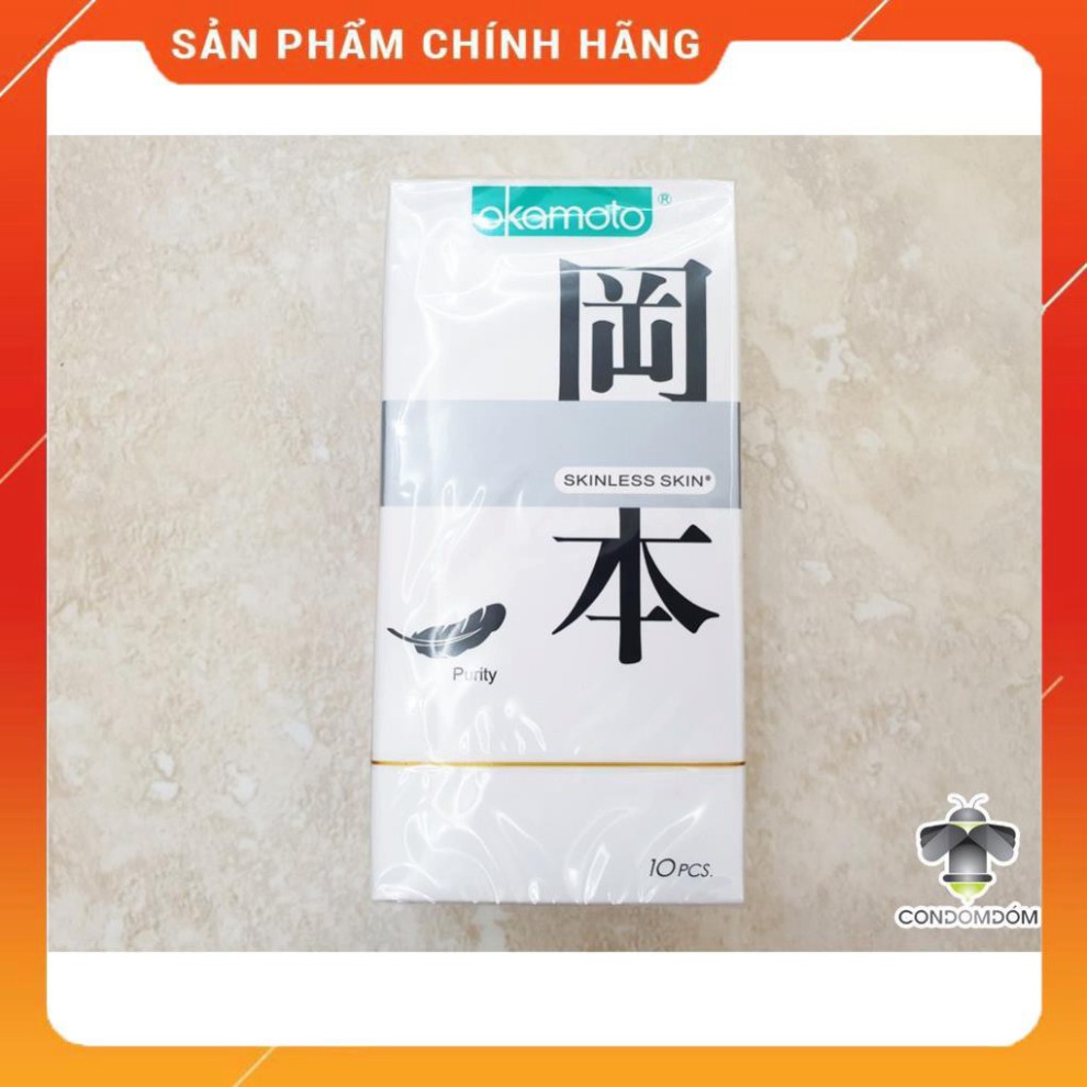 Bao Cao Su Okamoto Skinless Skin Purity Không Mùi Tinh Khiết BCS LỬA YÊU