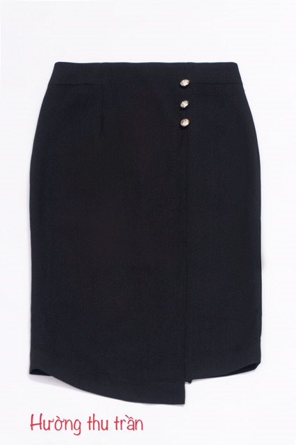 Chân váy bút chì công sở gấu lệch phối 3 cúc, chân váy công sở đẹp cách điệu | BigBuy360 - bigbuy360.vn