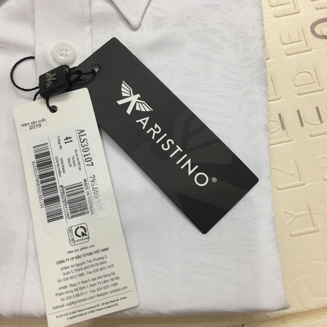 Áo sơ mi nam dài tay ARISTINO màu trắng CÓ VÂN họa tiết chìm  Als30107(xả)