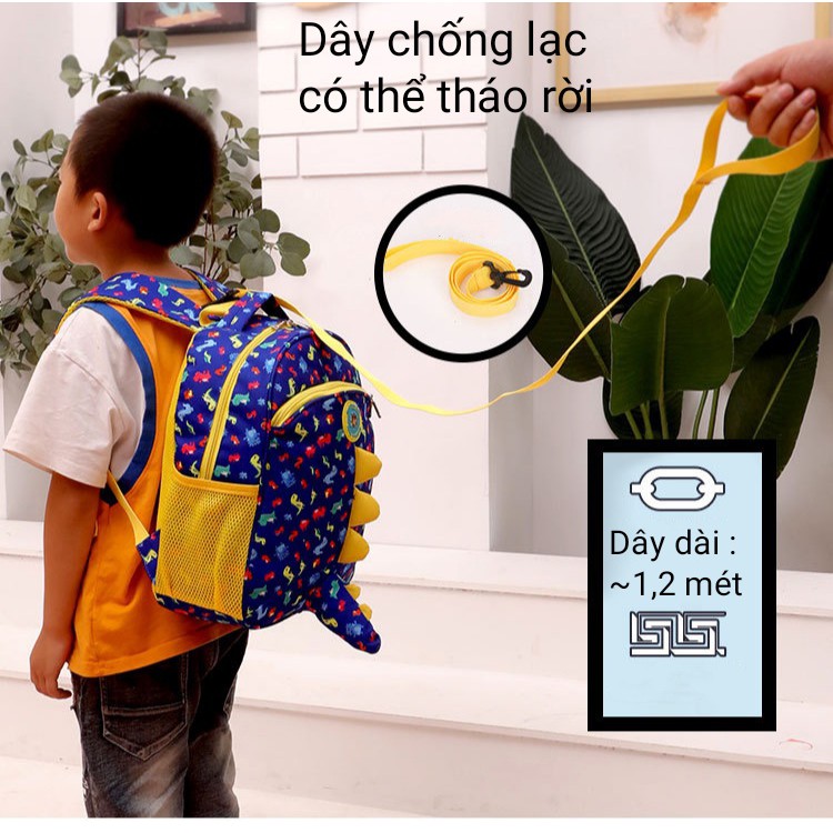 Balo khủng long size 33 cm cho bé mẫu giáo ( 10 màu lựa chọn )