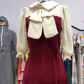 áo đầm cổ nơ 139k