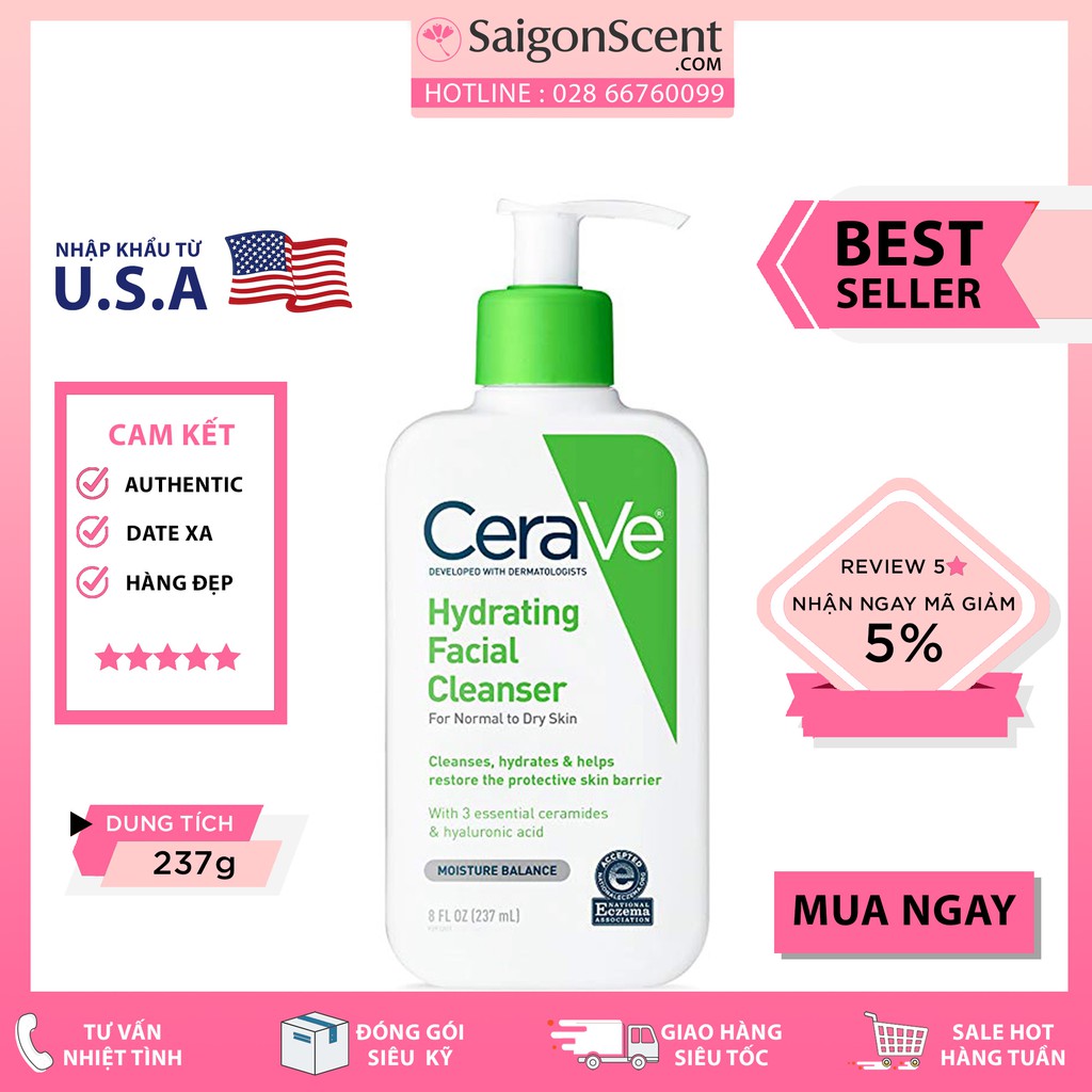 [ Phân Loại ] Sữa Rửa Mặt Cerave Hydrating Cleanser cho da khô | BigBuy360 - bigbuy360.vn
