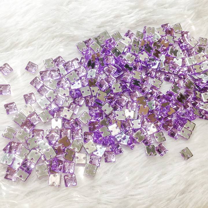 10 Hạt đá acrylic vuông kết áo dài váy đầm size 0.6cm