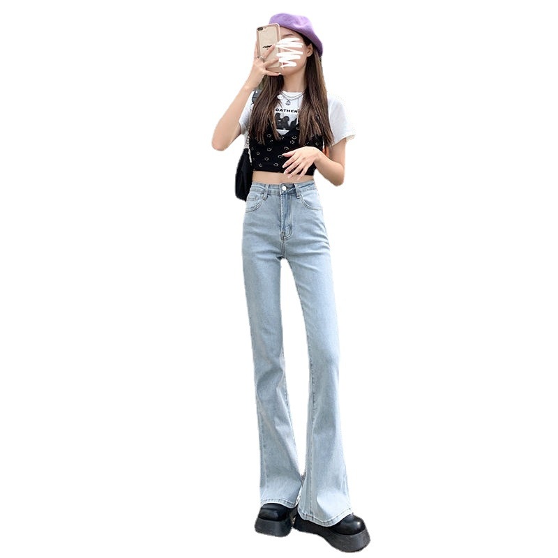 Quần Jean Lưng Cao Plus Size Đơn Giản Theo Phong Cách Retro Hàn Quốc Dành Cho Nữ