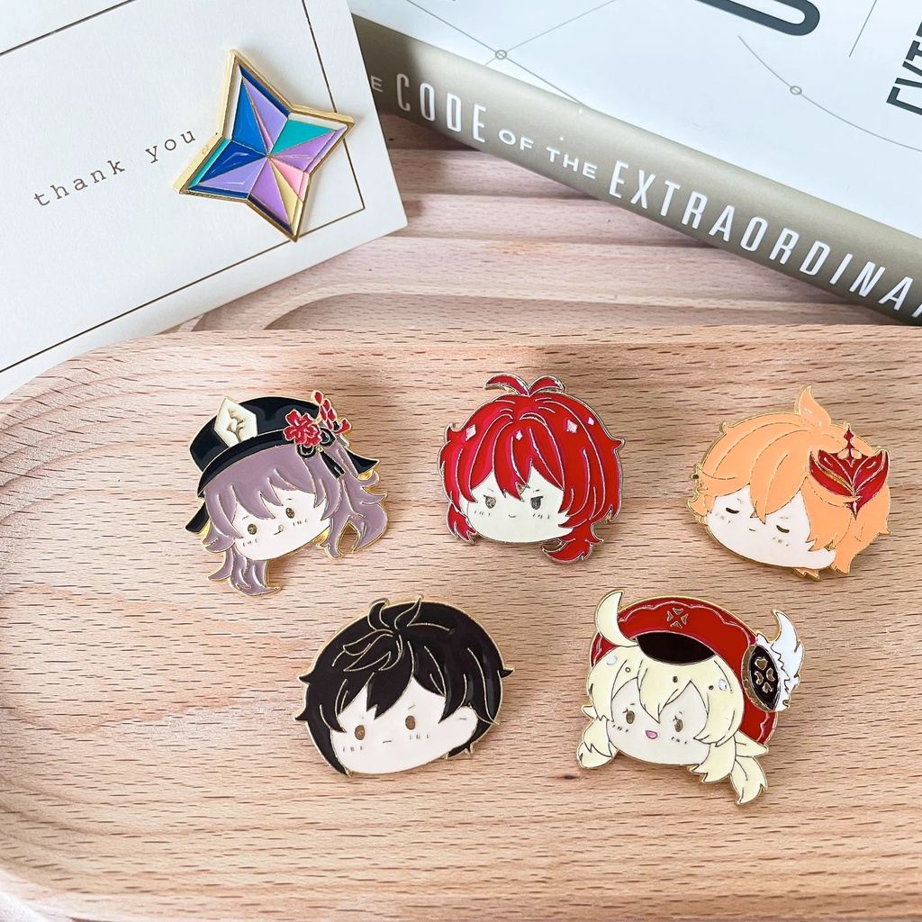 Pin cài áo Genshin Impact chibi Klee Paimon Venti Keqing Childe - GC455