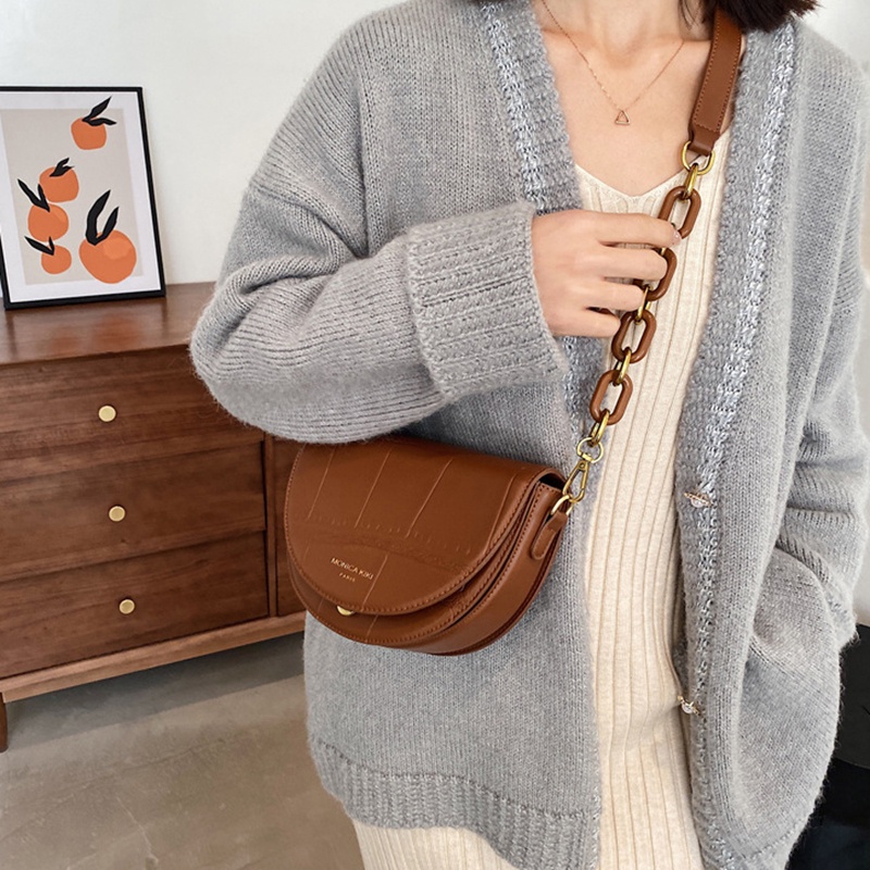 Túi đeo chéo Ielgy họa tiết vân đá phong cách cổ điển thời trang cho nữ