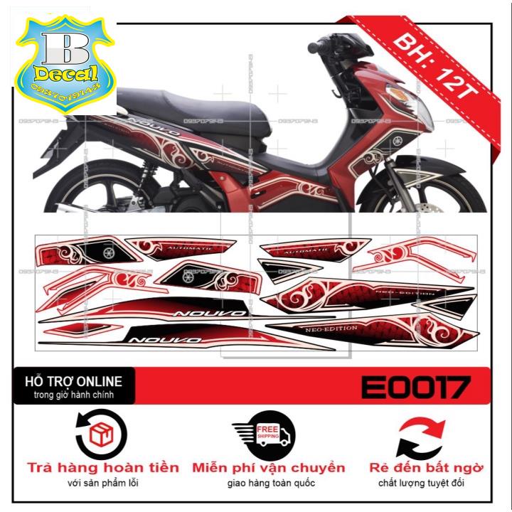 ( Quí khách vui lòng mang ra tiệm cho thợ dán ) Tem NOUVO 2,3 ĐỎ ĐEN [Bi Decal]