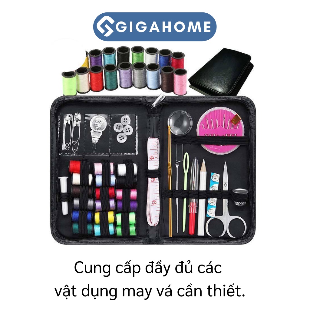 Bộ Kim Chỉ May Vá Đa Năng 58 Món Gồm Nhiều Phụ Kiện GIGAHOME Kèm Túi Đựng 8472