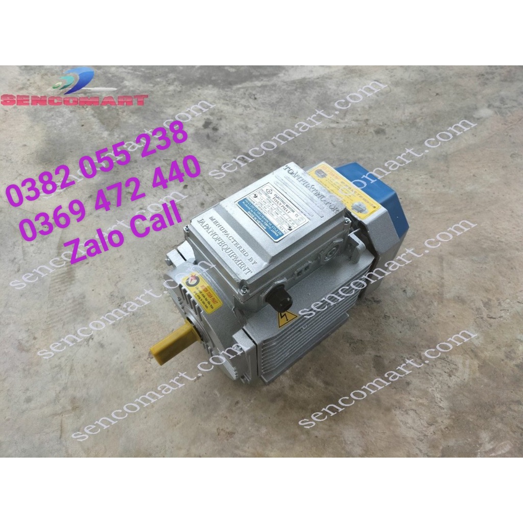 Mô tơ điện 220v Toàn Phát 1,5kw  tốc chậm 1400v/p, 100% dây đồng, võ bằng hợp kim nhôm, đường kính trục 24mm