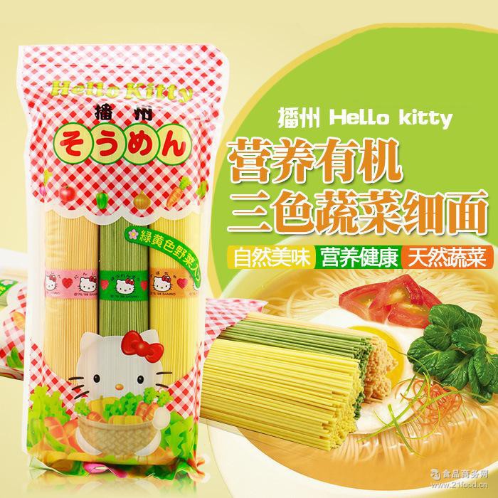 MÌ SOMEN TRÁI CÂY RAU CỦ 3 MÀU HELLO KITTY NHẬT BẢN - GÓI 300GR - DATE 2023