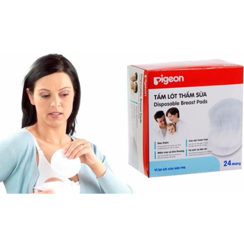 Combo sỉ 10 hộp lót thấm sữa Pigeon (hộp 24 miếng)