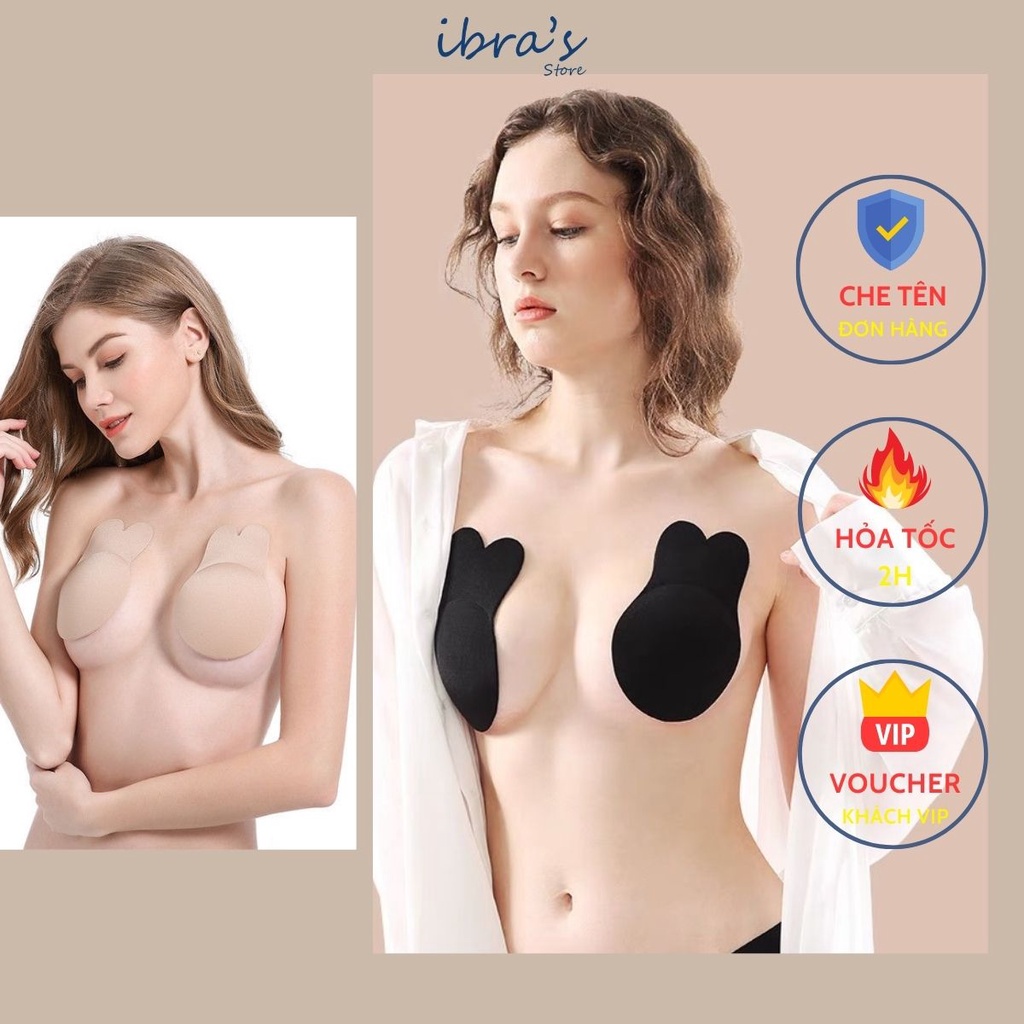 Miếng Dán Nâng Ngực iBRA's Chống Chảy Xệ Cao Cấp Miếng dán Ti Tàng Hình tai thỏ hỗ trợ dính không tụt PK001