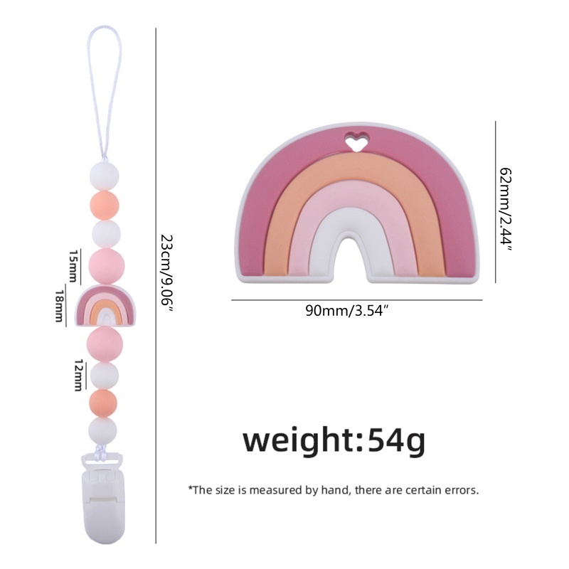 Bộ Kẹp Núm Ti Giả Bằng Silicon Màu Cầu Vồng Hoạt Hình Cho Bé Gái