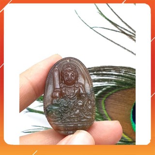 Văn Thù Bồ Tát Màu Đỏ 37x24mm  MẶT ĐÁ