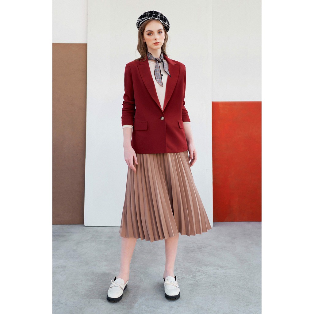 Áo khoác blazer suông basic cổ ve 1 khuy cam đỏ 1BL1024 ADORE DRESS