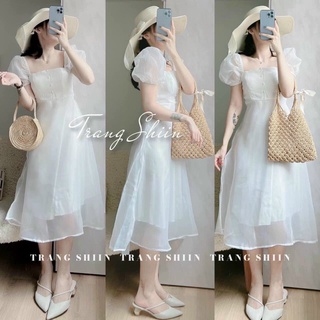 ĐẦM CỔ U TAY VOAN (KÈM VIDEO HÌNH THẬT)
