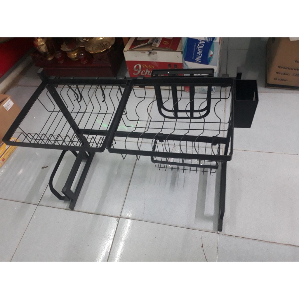 {HÀNG DÀY BAO CHẮC CHẮN} KỆ 65CM Kệ Chén Đa Năng LEKUTE INOX sơn tĩnh điện 5 lớp ĐẶT TRÊN THÀNH CHẬU 1 HỘC TIỆN LỢI