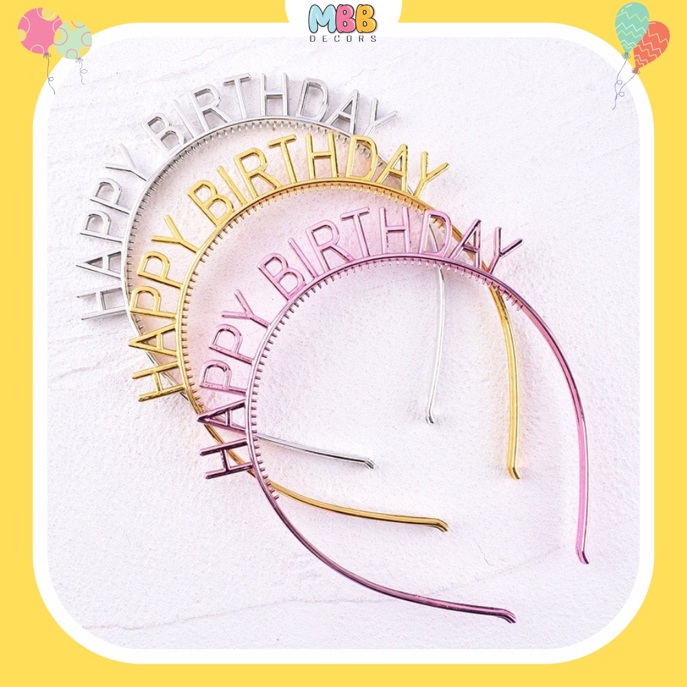 [TPHCM] Cài Tóc Chữ HAPPY BIRHTDAY Nhiều Màu Sắc, Bờm Tóc Sinh Nhật, Cài Nhựa hoặc Có Đính Đá Dành Cho Nữ