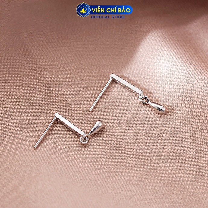 Bông tai bạc nữ giọt nước lấp lánh chất liệu bạc 925 thời trang phụ kiện trang sức nữ Viễn Chí Bảo B400293