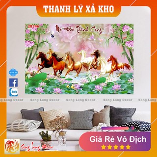 Tranh dán tường 3d Mã Đáo Thành Công - 28346 Tranh 3D Phong Thủy - Song Long Decor