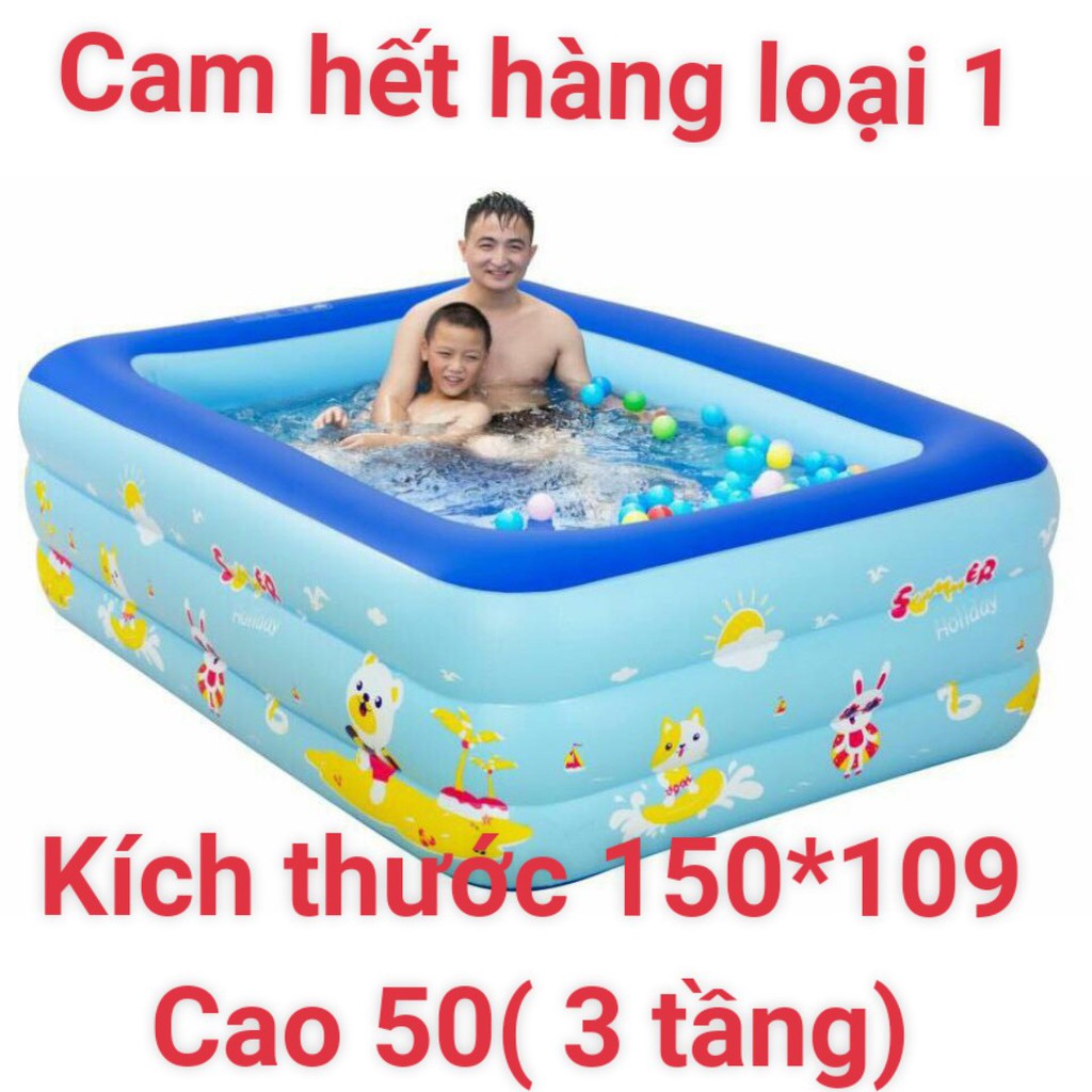 (phuchiu2402) Giá sỉ bể bơi 1M5 3 tầng loại dày giá sỉ 200k - BÁN GÓP TẠI Q7