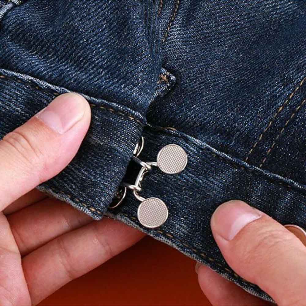 BORAGE 27 MM Fashion Waist Buckle Extender for Women Men Jeans Pants Adjustable Snap Button Nail-free Waist Buckle New Pant Clothing  Sewing Removable Detachable Resuable Waist Closing