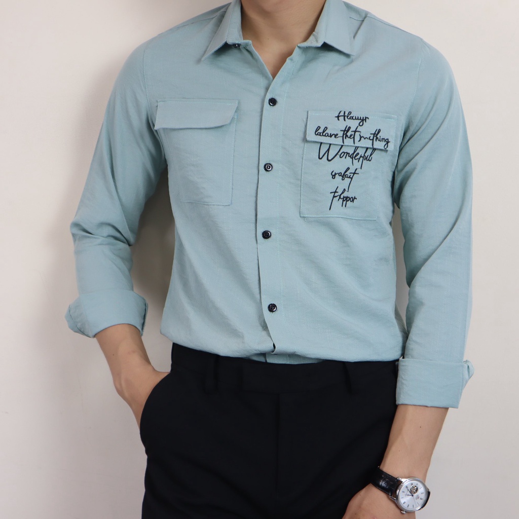 Áo sơ mi nam nữ unisex vải đũi kiểu dáng Hàn Quốc hợp thời trang nam tính dễ phối đồ | BigBuy360 - bigbuy360.vn