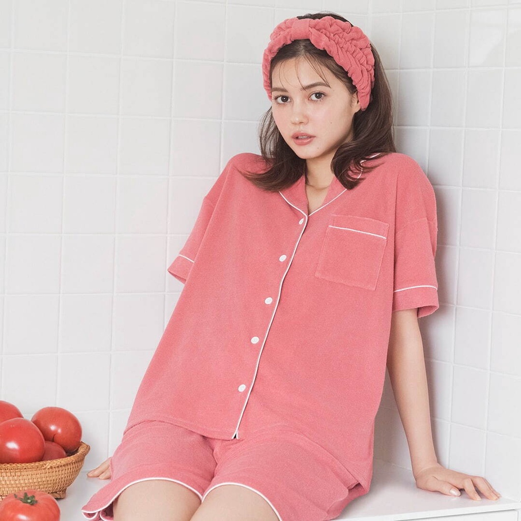 (GU Nhật chính hãng) NỮ- Bộ mặc nhà áo cộc quần cộc Tomato bst kết hợp GU x Sabon