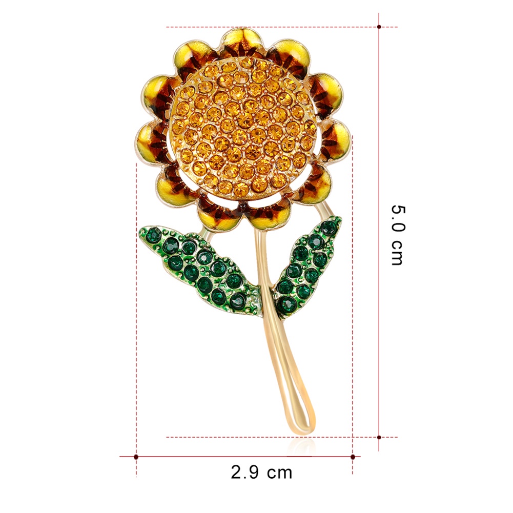 Ghim cài áo hình bông hoa đính đá phong cách thanh lịch cho nữ