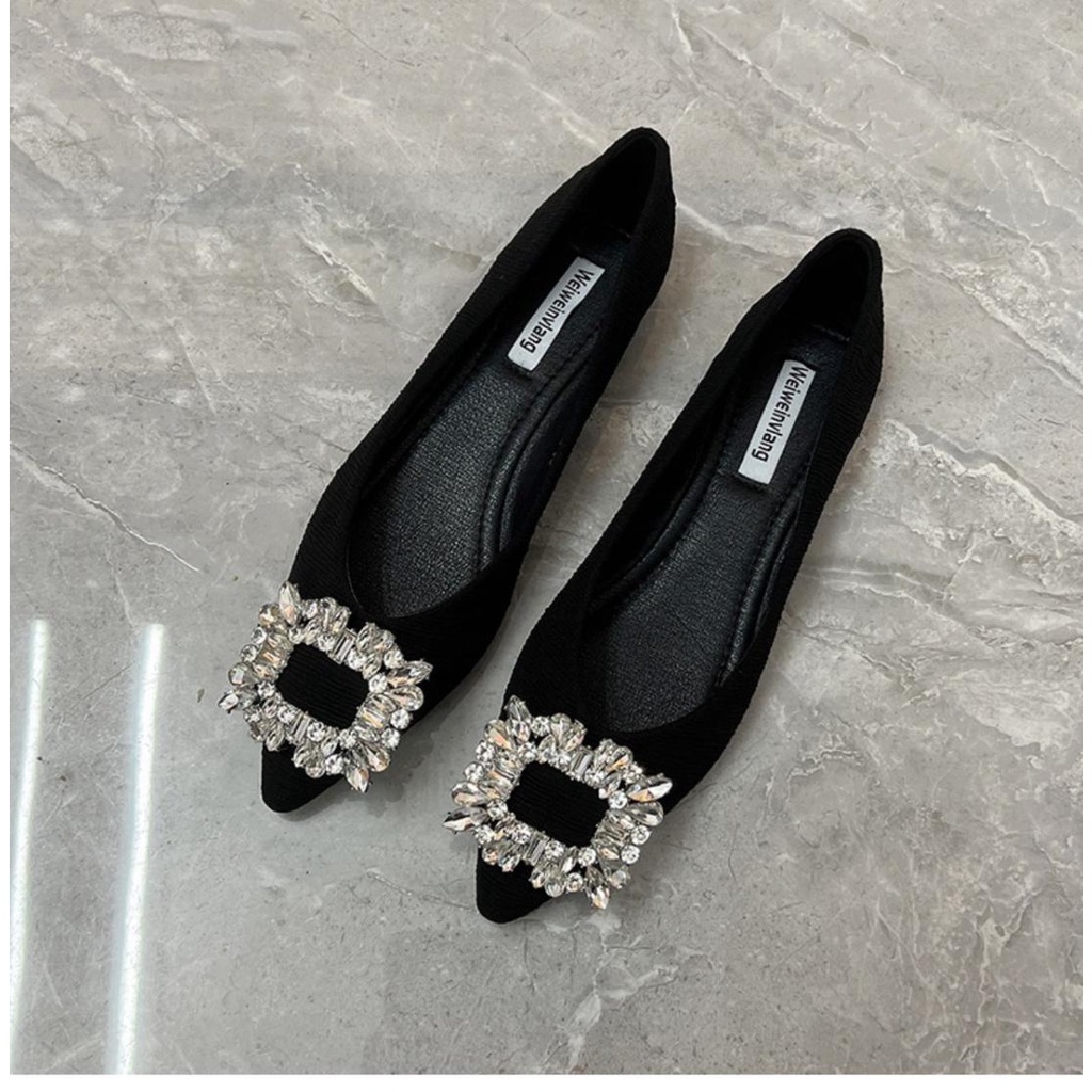 Giày Búp Bê Da Lộn Mũi Nhọn Đế Bằng Dễ Phối Đồ Thời Trang Xuân Thu 2022 Size 33-48 Cho Nữ