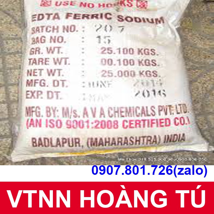 Phân Bón Lá Trung Vi Lượng Fe-EDTA-13 Hạn Chế Vàng Lá Gân Xanh, Dưỡng Lá Xanh Mượt GÓI 200g