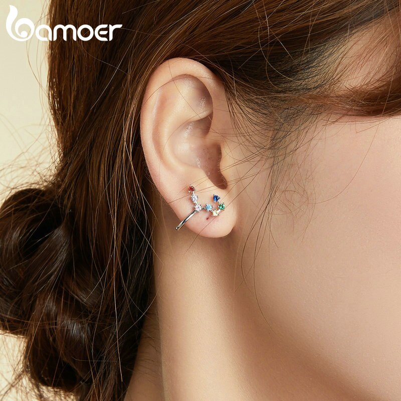 Hoa tai bamoer BSE457 bằng bạc thật 925 không gây dị ứng độc đáo