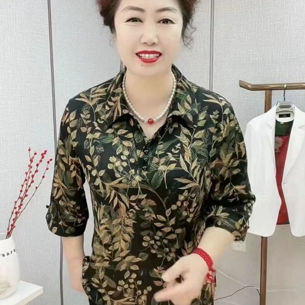 Sườn Xám Cách Tân Dáng Rộng Thời Trang Mùa Hè Cho Phụ Nữ Trung Niên