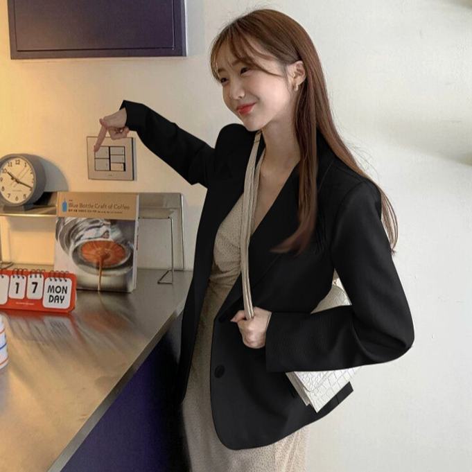 Áo Khoác Blazer Phong Cách Hàn Quốc Thời Trang Thu Đông Thanh Lịch Cho Nữ Áo Blazer