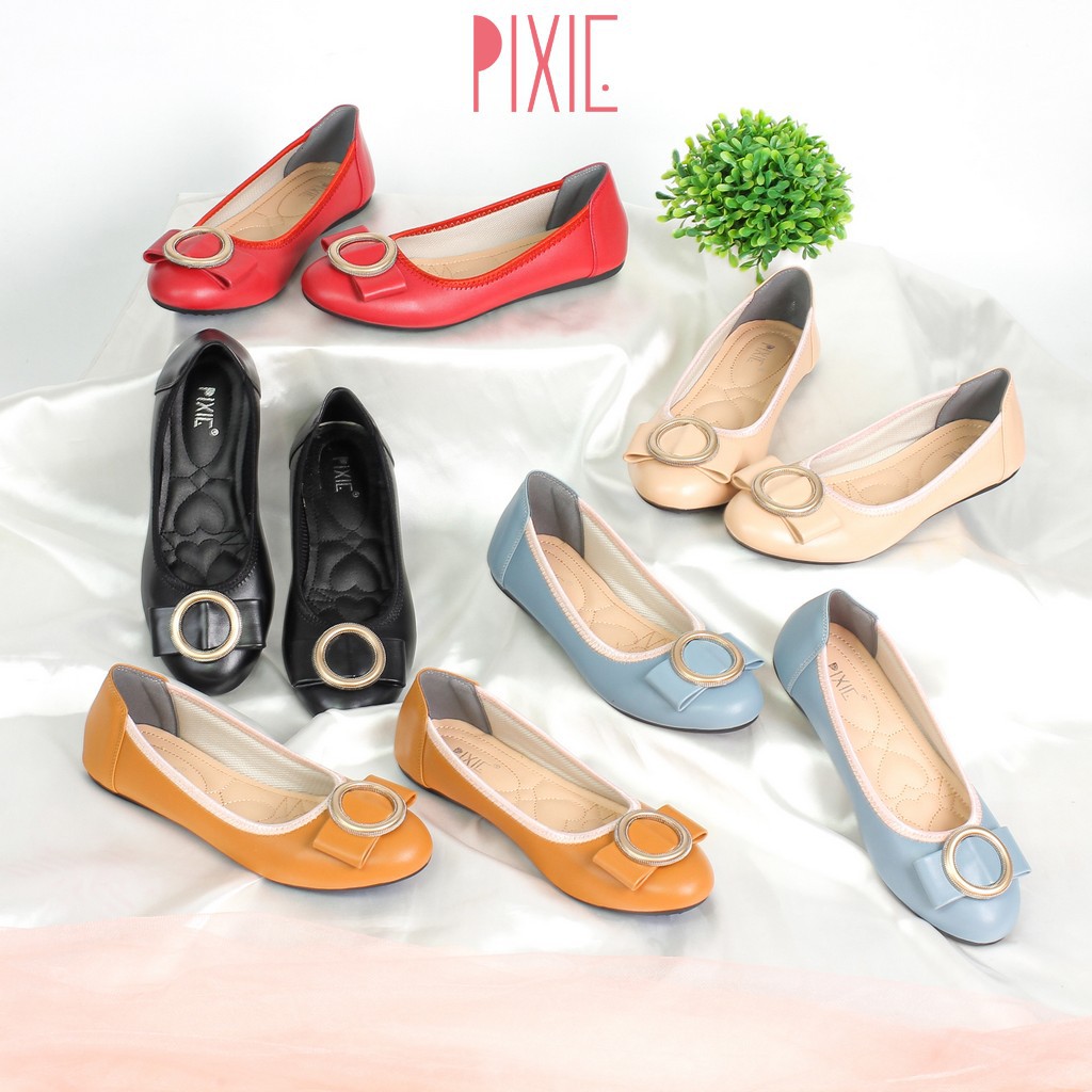 Giày Búp Bê Mũi Tròn Khóa Tròn Lót Đệm Êm Chân Pixie X509 | BigBuy360 - bigbuy360.vn