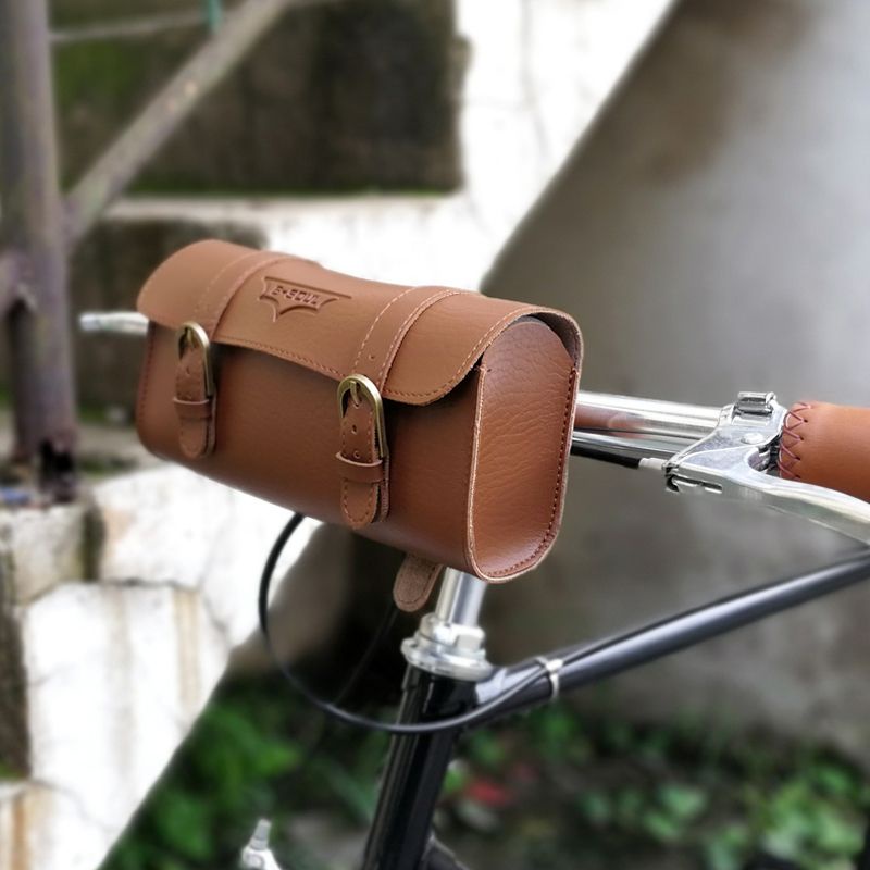 Túi da treo xe đạp ,xe máy phong cách cổ điển