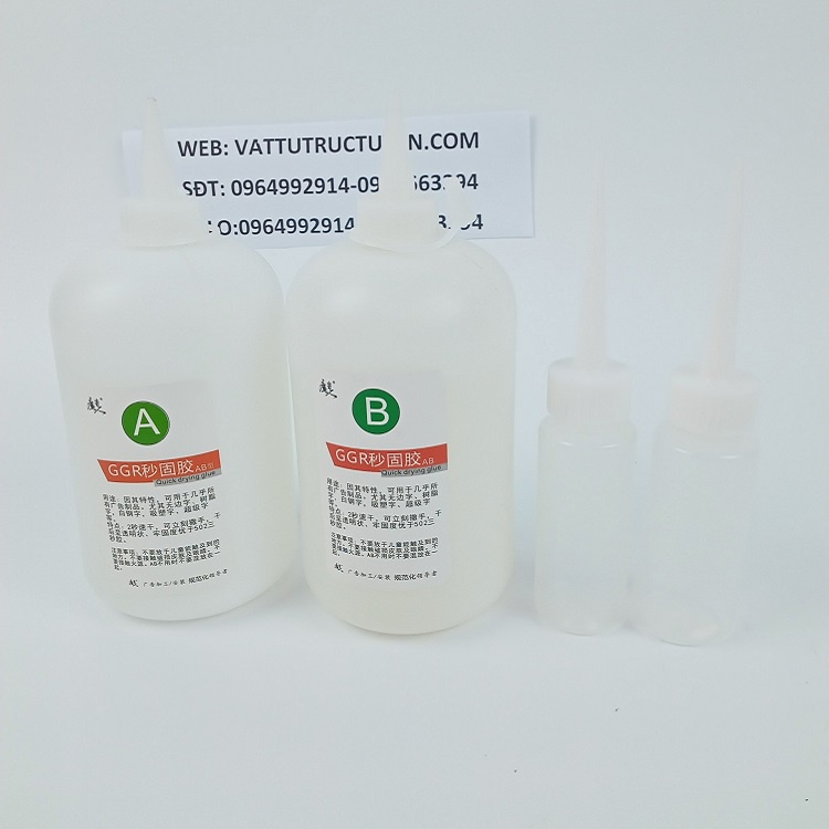 Keo AB khô nhanh dính chân chữ mica - inox - nhôm - alu
