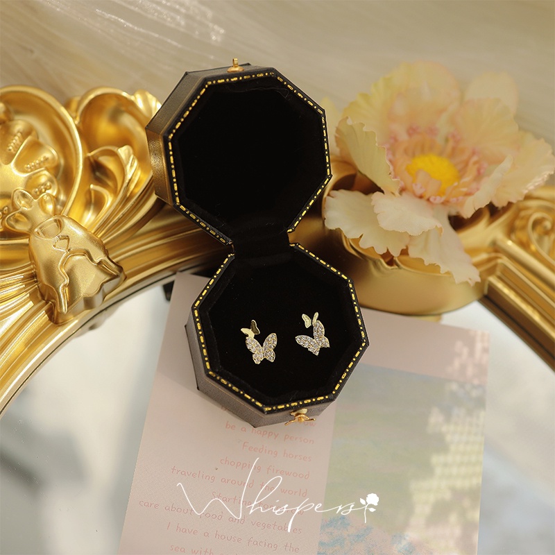 Bông tai đính đá phong cách Pháp cổ điển sang trọng 2021