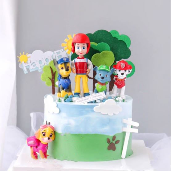 Sét 6 chú chó cứu hộ nhựa trang trí bánh sinh nhật